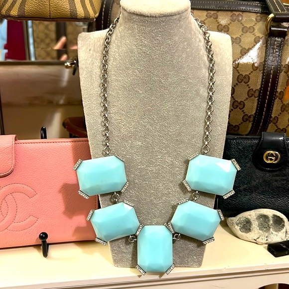 Banana Republic Jewelry - Banana Republic Turquoise Tone & Rhinestone Necklace with tag